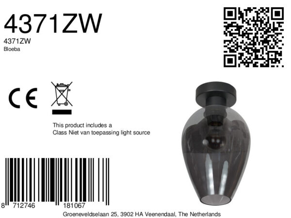 rookglazenplafondlampzwartsteinhauerbloeba-ø22,50-8a