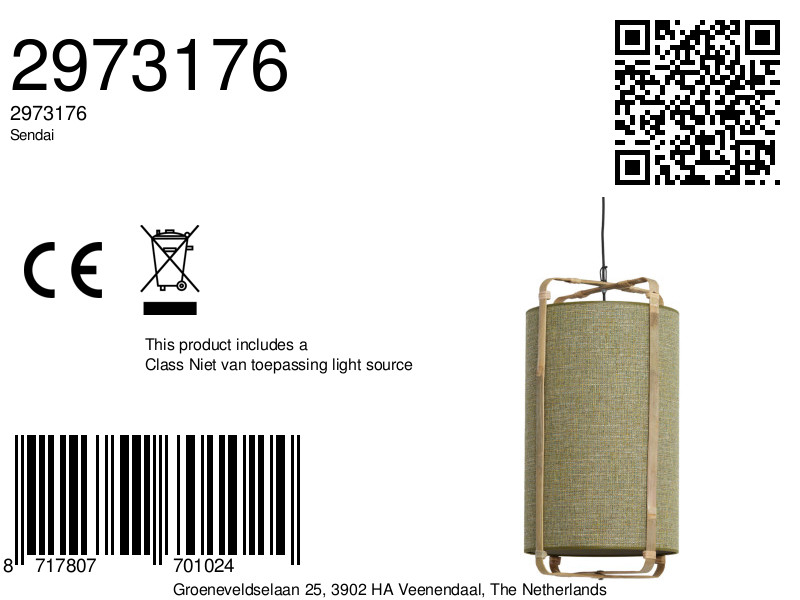 Hanglamp groen frame bamboe Light & Living Sendai - Image 10