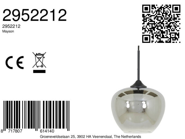 Retro ronde glazen hanglamp Light & Living Mayson - Image 8
