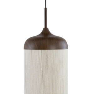 Bekervormige naturel/bruine katoendraad hanglamp Light & Living Dania