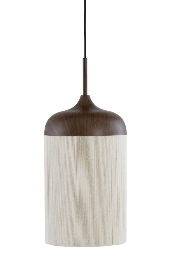 Bekervormige naturel/bruine katoendraad hanglamp Light & Living Dania