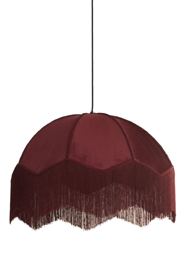 Rode vintage velvet hanglamp Light & Living Malacia