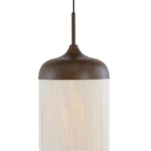 Alternative view of Bekervormige naturel/bruine katoendraad hanglamp Light & Living Dania