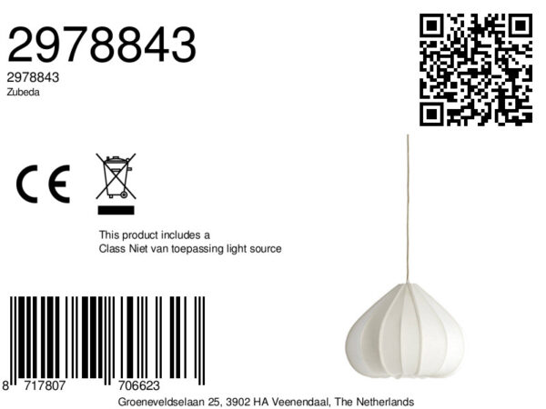 Japandi hanglamp peervorm wit Light & Living Zubeda - Image 7