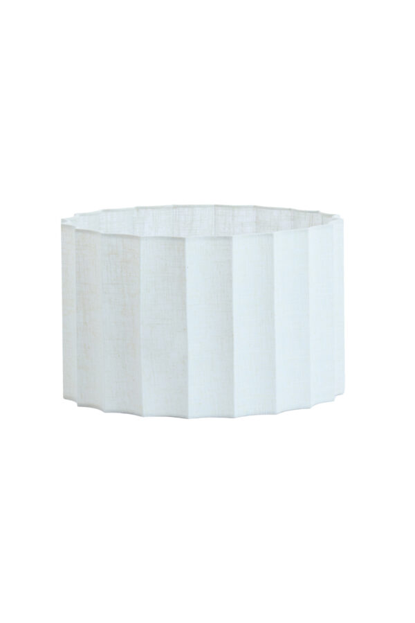Witte geplooide cilinder lampenkap Light & Living Disli