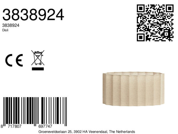 Ovale geplooide lampenkap beige Light & Living Disli - Image 7