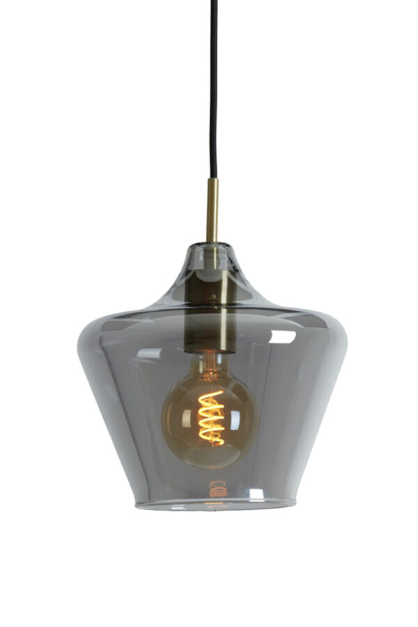 Retro zwarte hanglamp rookglas Light & Living Solly - Image 2