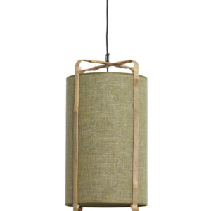Alternative view of Hanglamp groen bamboe frame Light & Living Sendai