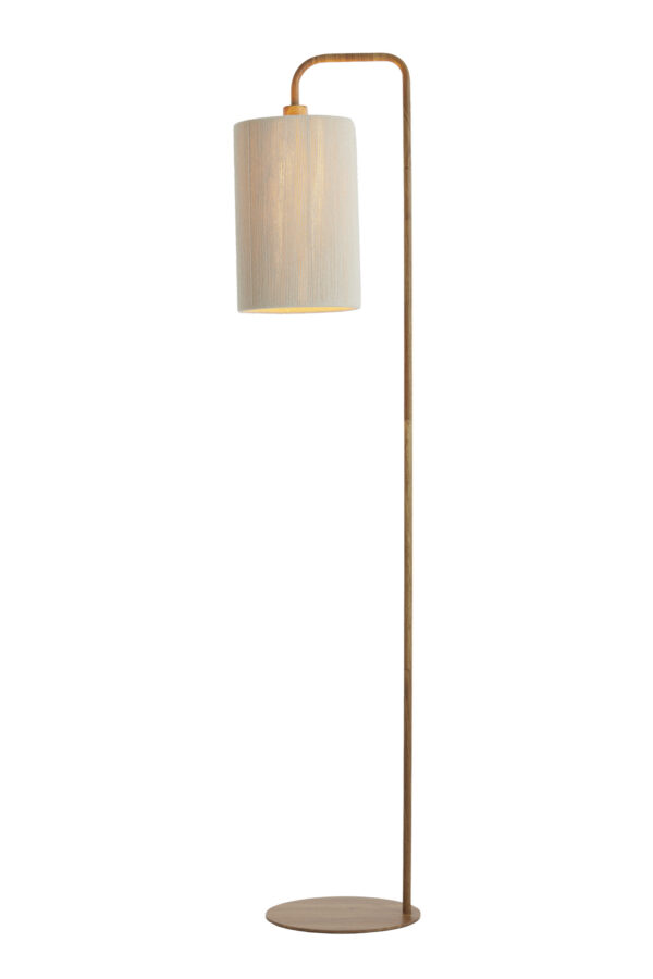 Gebogen katoen/metalen vloerlamp bruin Light & Living Donio - Image 2