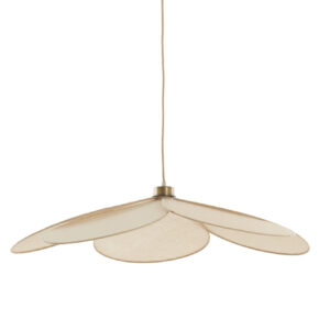 Beige hanglamp bloemvorm textiel Light & Living Fyano