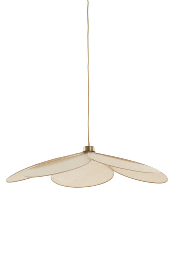 Beige hanglamp bloemvorm textiel Light & Living Fyano