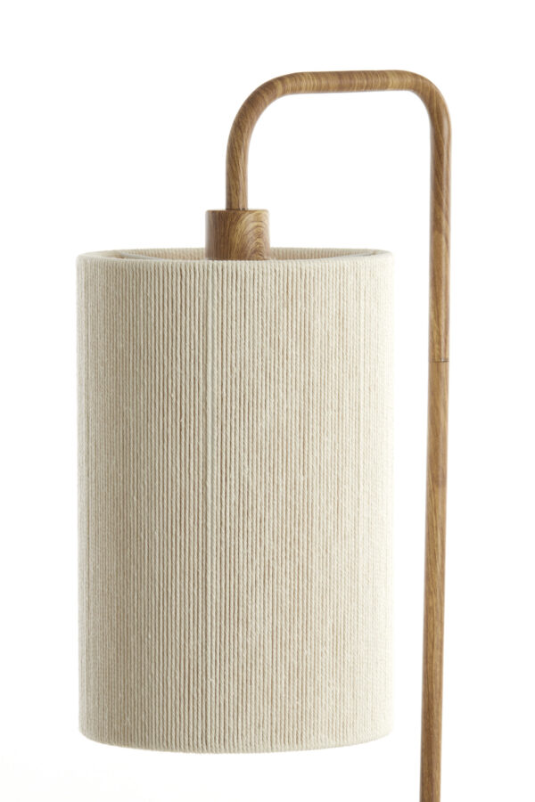 Gebogen katoen/metalen vloerlamp bruin Light & Living Donio - Image 3