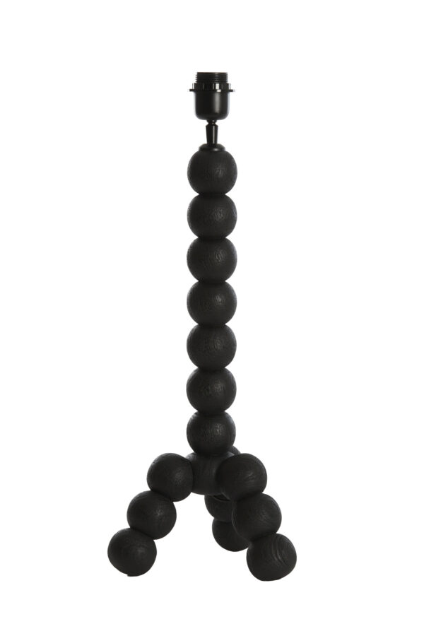 Zwarte tafellamp houten bollen Light & Living Veglio