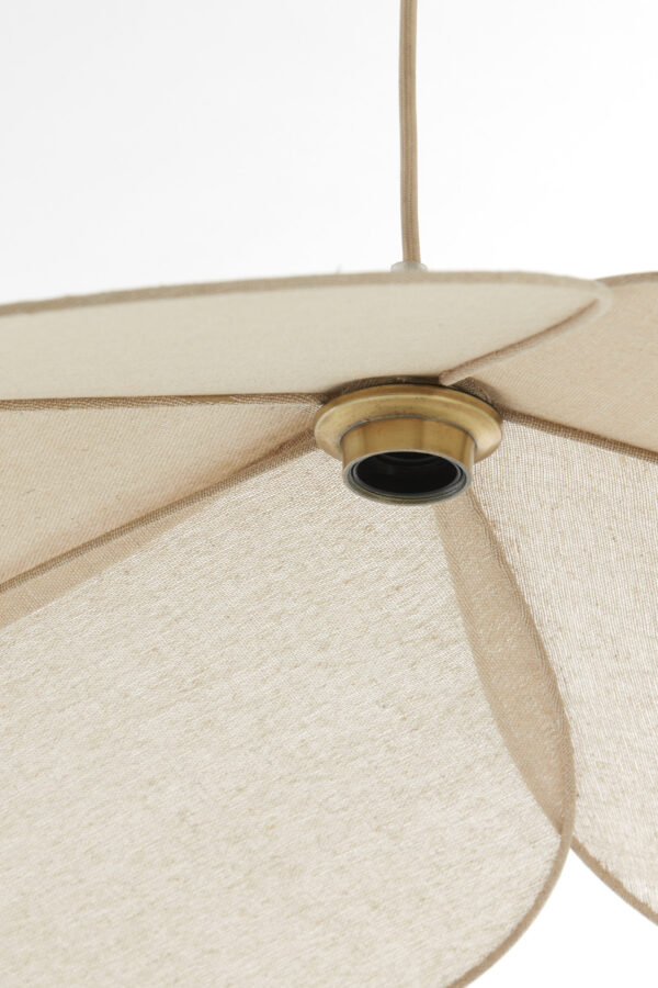 Beige hanglamp bloemvorm textiel Light & Living Fyano - Image 3