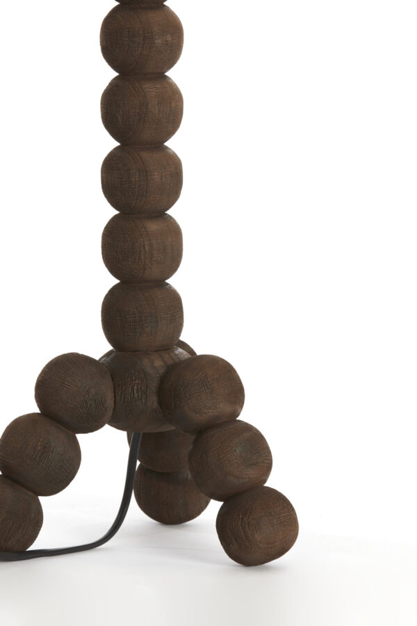 Tafellamp bollen hout donkerbruin Light & Living Veglio - Image 4