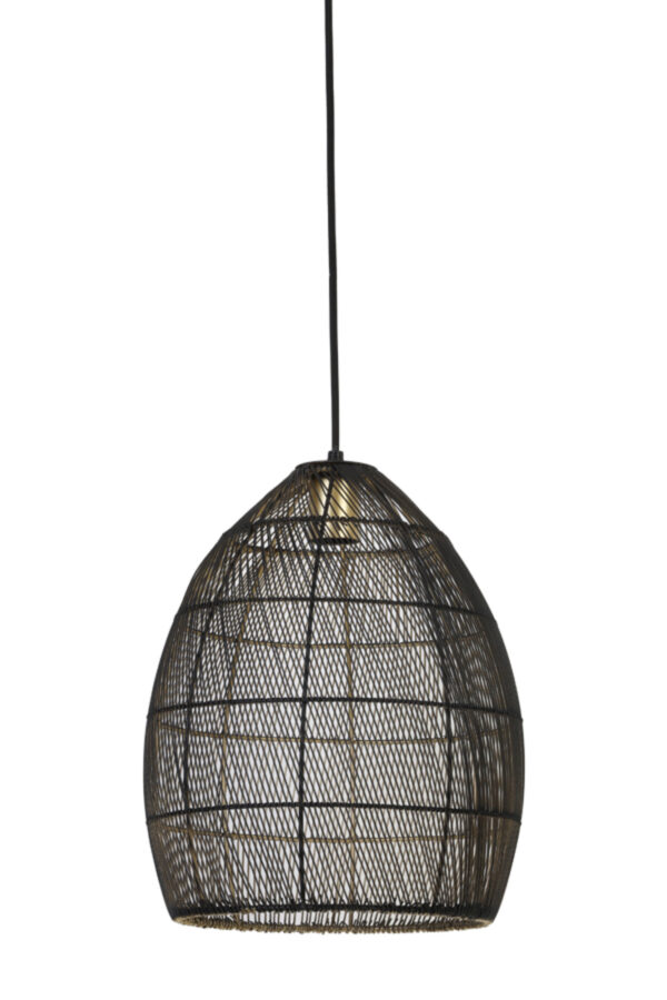 Rustieke ovale fijnmazige hanglamp Light & Living Meya