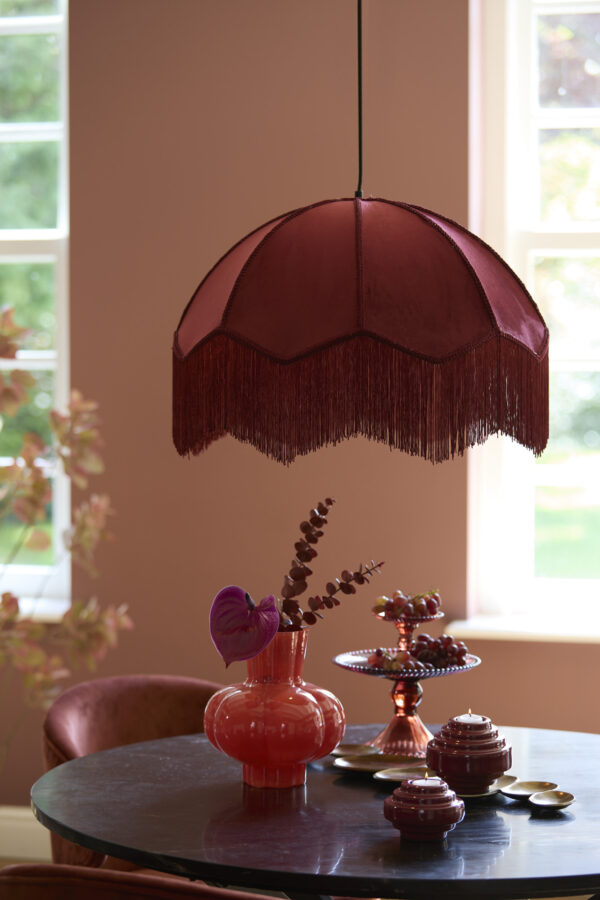 Rode vintage velvet hanglamp Light & Living Malacia - Image 4
