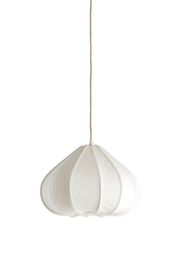 Witte japandi hanglamp peervorm Light & Living Zubeda
