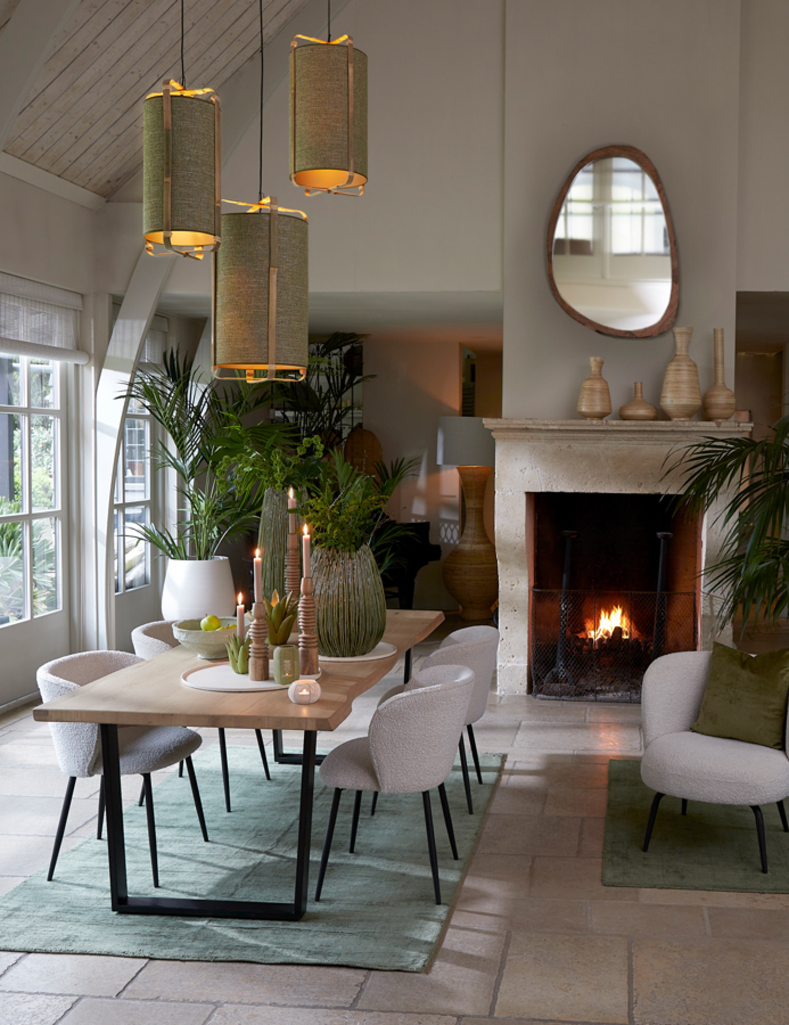 Hanglamp groen frame bamboe Light & Living Sendai - Image 4