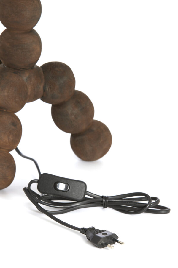 Tafellamp bollen hout donkerbruin Light & Living Veglio - Image 5