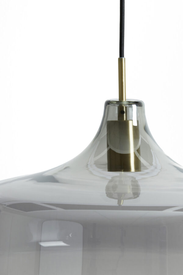 Retro ronde zwarte hanglamp rookglas Light & Living Solna - Image 6