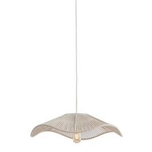 Alternative view of Beige organische hanglamp katoendraad Light & Living Rafa