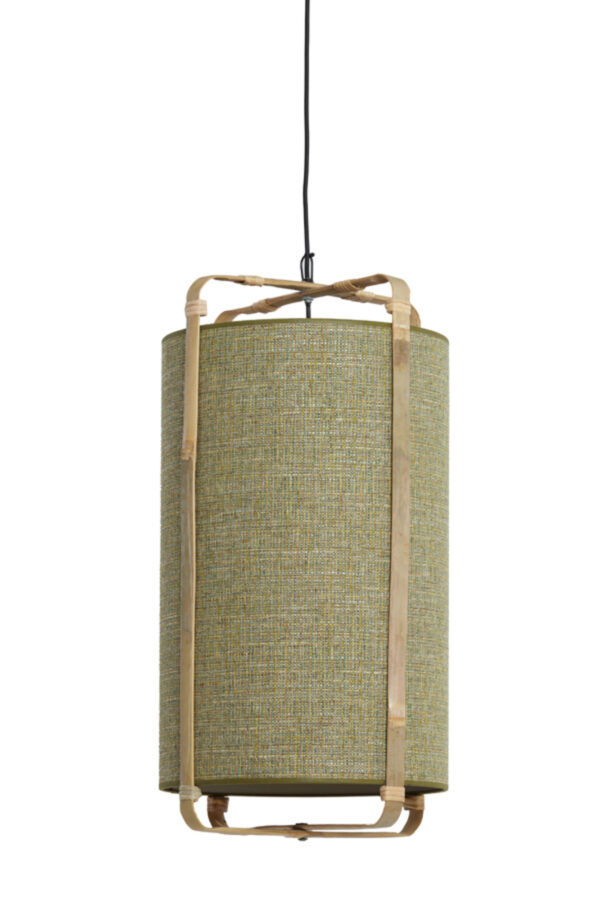 Groene hanglamp bamboe frame Light & Living Sendai