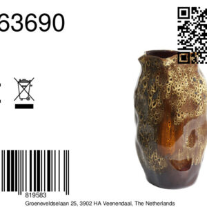 light&livingaltheavaaskeramiekdonkerbruin+crème+oranje–ø25,5x45,5cm-8a