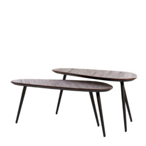 light&livingbijzettafelgiavanmetaaltravertinbruinbrons–setmax37,5x37,5x59,5cm-0e9