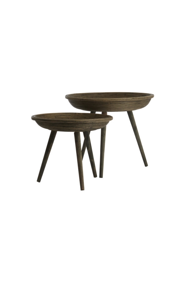 light&livingbijzettafelsetcolonvanbruinrotan–ø46x38,5+ø56x48cm-1