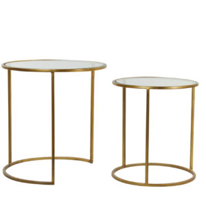 light&livingbijzettafelsetduarteglasmetgoudtint–ø40x45+ø50x52cm-783