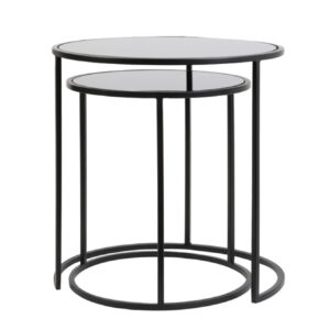 light&livingbijzettafelsetduarteglaszwartenmatzwart–ø40x45+ø50x52cm-1