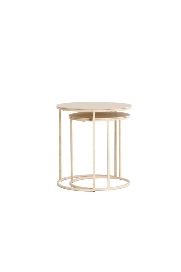 light&livingbijzettafelsetsadarzandmetlichtbruingespikkeld–ø50x40+ø52x46cm-1
