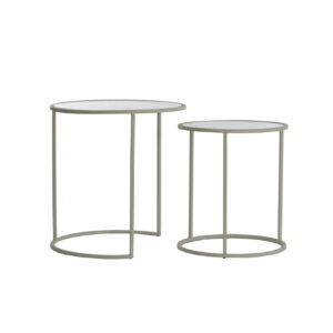 light&livingbijzettafelsettalcamethelderribglasencrème–ø50x40+ø52x45cm-1