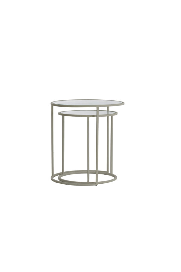 light&livingbijzettafelsettalcamethelderribglasencrème–ø50x40+ø52x45cm-1