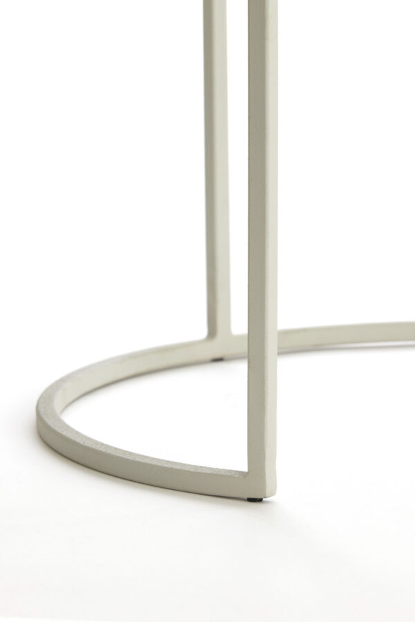 light&livingbijzettafelsettalcamethelderribglasencrème–ø50x40+ø52x45cm-1