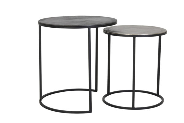 light&livingbijzettafelsettalcaruwloodenantieklood–ø40x45+ø49x50,5cm-667