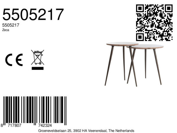 light&livingbijzettafelsetzecainroodtravertinmetdonkerbruin–ø41x49+ø48x53cm-8a