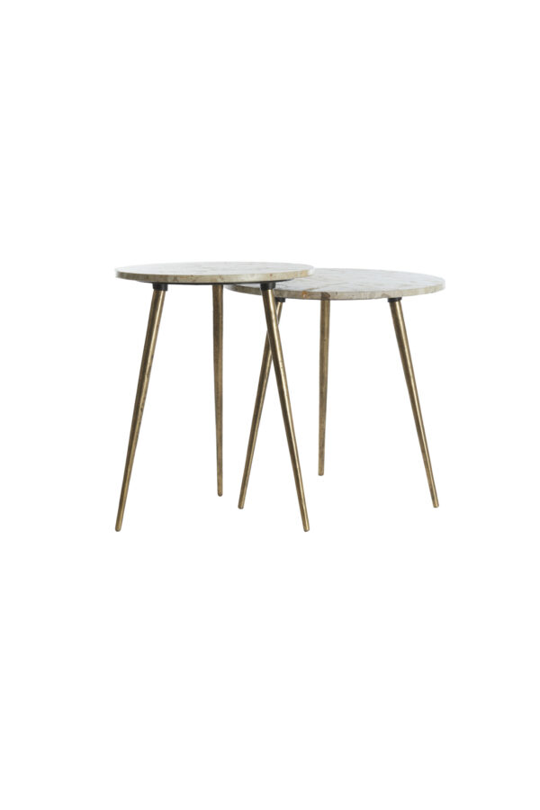 light&livingbijzettafelsetzecataupemarmerenantiekbrons–ø41x49+ø48x53cm-1