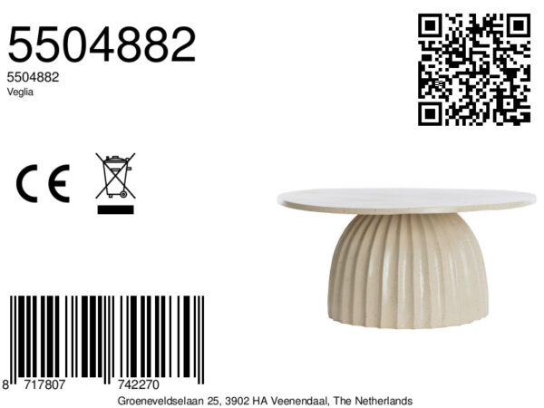 light&livingbijzettafelvegliamatzandmetgespikkeldbruin–ø70x33,5cm-8a