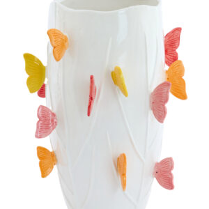 light&livingborboletavaaskeramiekwit+roze+geel–ø26,5x35cm-773