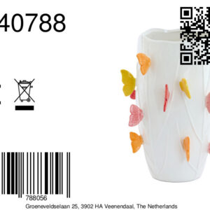 light&livingborboletavaaskeramiekwit+roze+geel–ø26,5x35cm-8a