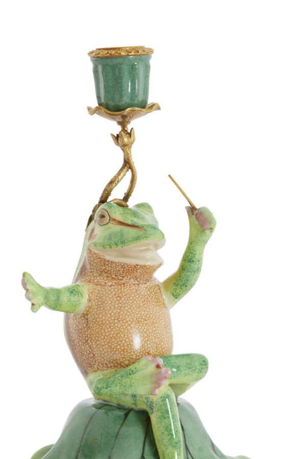 light&livingkandelaarfroggroen+brons-15x15x24cm-863
