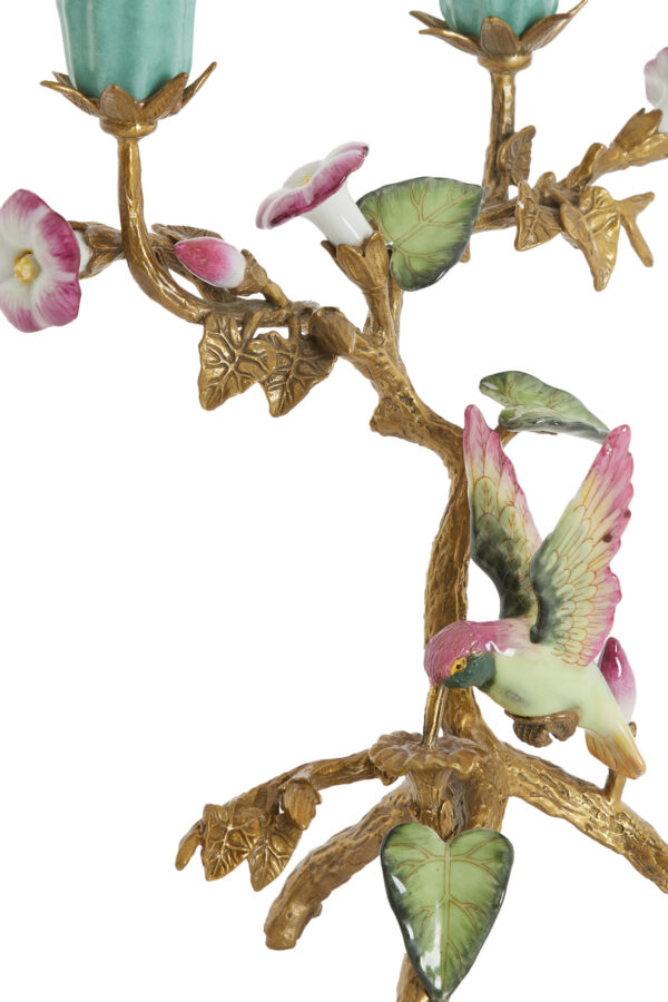 light&livingkandelaarhummingbirdgroen+roze-21,5x16x25,5cm-1