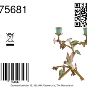 light&livingkandelaarhummingbirdgroen+roze-21,5x16x25,5cm-8a