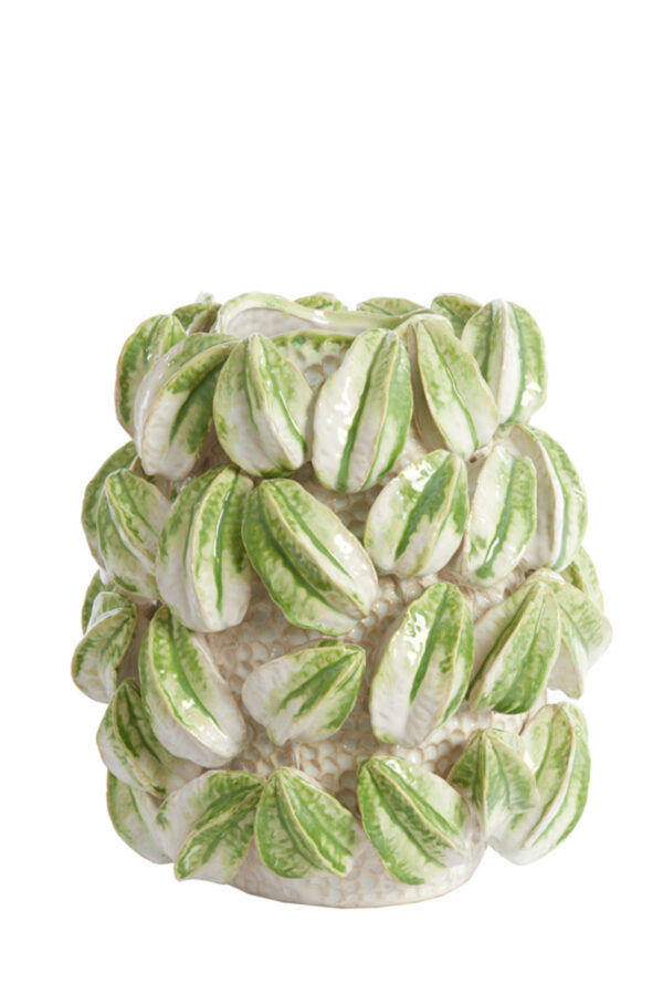 light&livingkeramiekvaascarambolacrèmekleur+groen–32x31,5x36,5cm-1