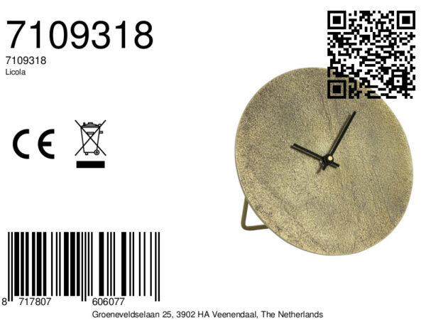 light&livingkloklicolaantiekbrons–ø20cm-8a