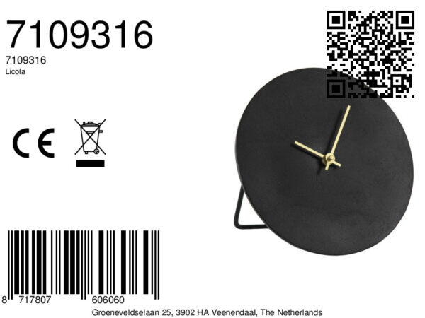 light&livingkloklicolaantiekzwart–ø20cm-8a