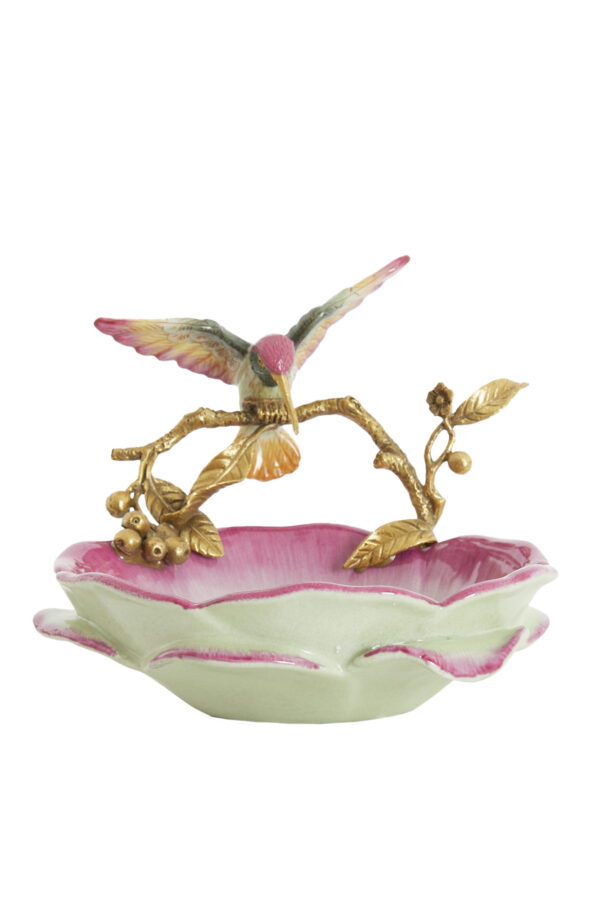 light&livingschaalbirdkeramiekoranjedonkerrozebrons–26,5x20x14cm-1