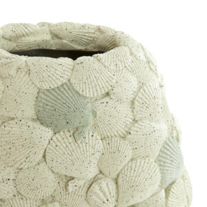 light&livingvaasshellkunststofcrèmetaupe–31,5x19,5x40cm-1